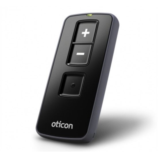 Oticon Remote Control 3.0 -kaukosäätimessä on kolme helppokäyttöistä painiketta.